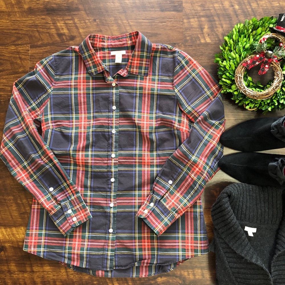 J. Crew Plaid Button-Down